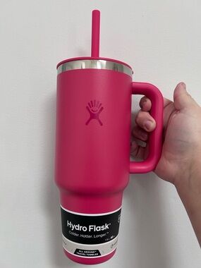 Hydro Flask Watermelon Pink Travel Tumbler with Handle